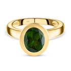 Natürlicher Chromdiopsid-Ring, 925 Silber Gelbgold Vermeil (Größe 16.00) ca. 1,76 ct