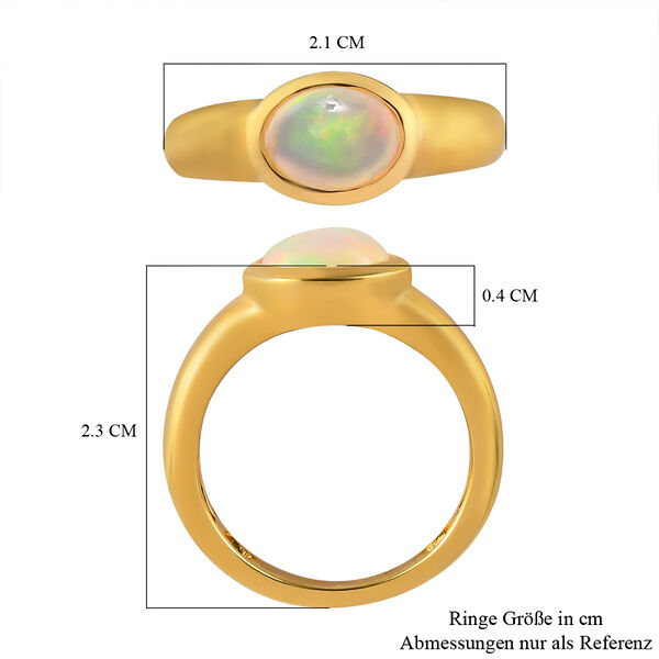 Nat&uuml;rlicher, &auml;thiopischer Opal-Ring, 925 Silber Gelbgold Vermeil  ca. 0,80 ct image number 8