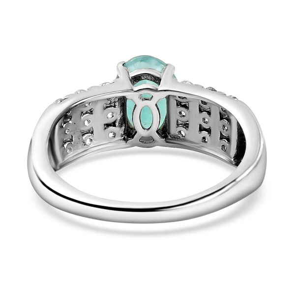 Grandidierit und wei&szlig;er Zirkon-Ring, 925 Silber platiniert  ca. 1,62 ct image number 6