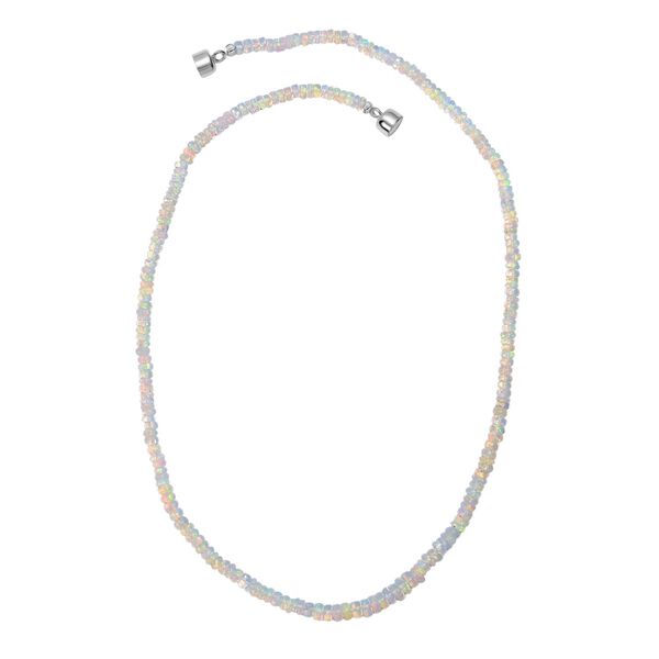 D'Joy Natürlicher, äthiopischer Welo Opal Halskette ca. 45 cm 925 Silber rhodiniert ca. 37.00 ct image number 3