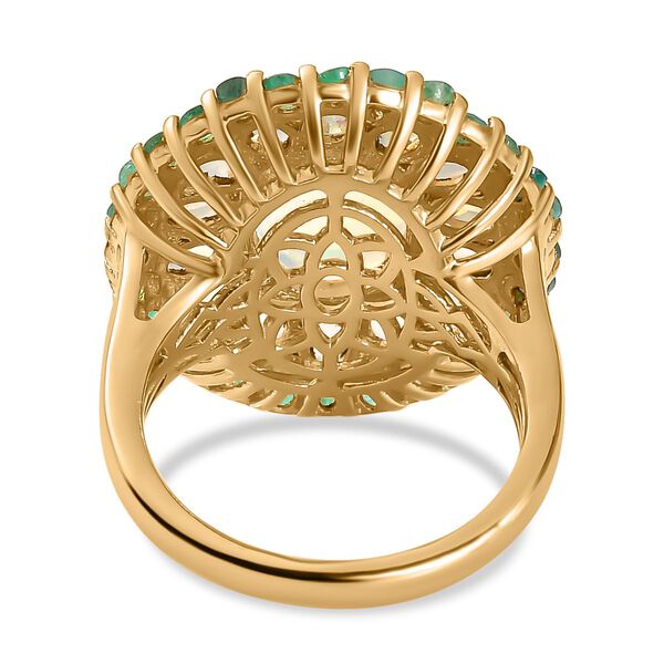 Natürlicher, äthiopischer Welo Opal, und sambischer Smaragd-Ring - 5,24 ct. image number 6