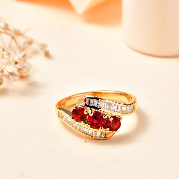 Roter Saphir und Zirkon-Ring - 1,99 ct. image number 9