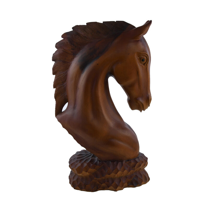 Handgefertigte Pferde-Skulptur aus Teakholz, ca. 50 cm Hoch image number 0