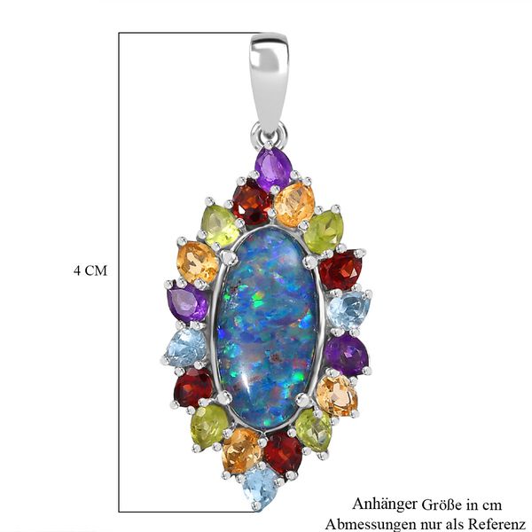 Boulder Opal Triplett und Multi-Edelstein Anh&auml;nger - 6,72 ct. image number 6