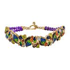 GP Italienische Garten Kollektion - Mehrfarbiges Edelstein-Armband, ca. 19 cm, 925 Silber vergoldet ca. 15.45 ct