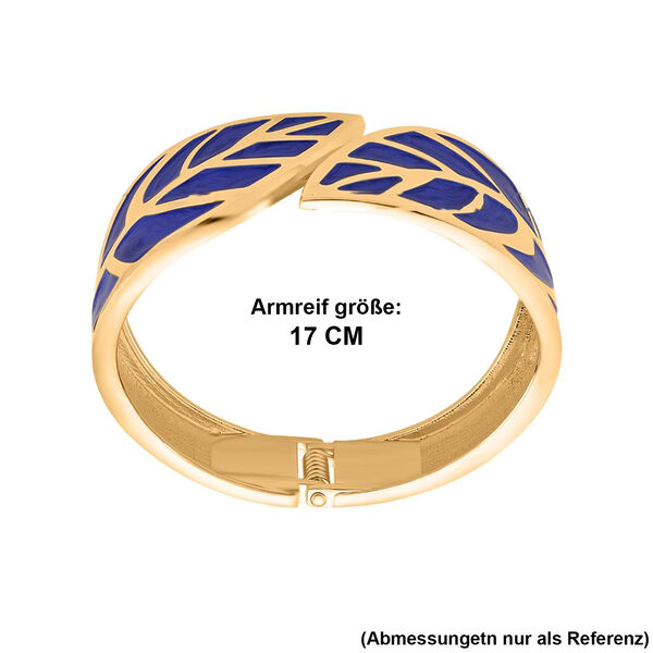 Emaille-Armband in Dunkelblau mit Blattmuster, ca. 17 cm image number 7