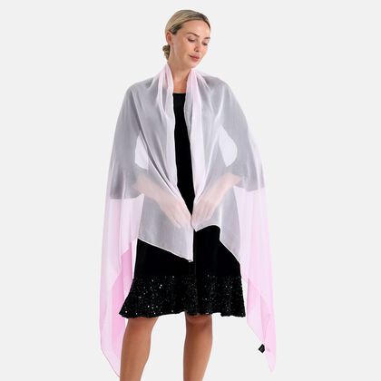 LA MAREY Signature Seidenschal aus 100% Maulbeerseide, 110 x 180 cm, Zartrosa