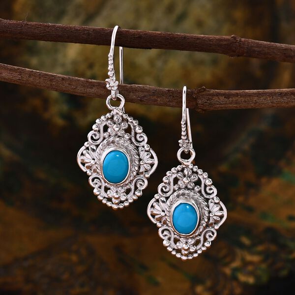 Royal Bali Kollektion- Sleeping Beauty T&uuml;rkis Ohrringe - 2,28 ct. image number 2