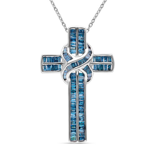 Blauer Diamant Anhänger mit 45cm Kette- 1 ct. image number 0