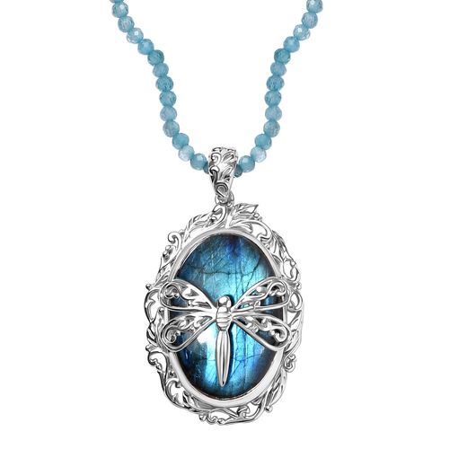 AAA Labradorit und Apatit-Anhänger mit 45cm Kette - 105 ct. image number 0