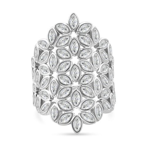 Lustro Stella Weißer Zirkonia Ring 925 Silber rhodiniert (Größe 18.00) image number 0