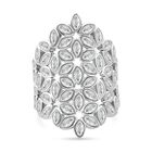 Lustro Stella Weißer Zirkonia Ring 925 Silber rhodiniert (Größe 18.00)