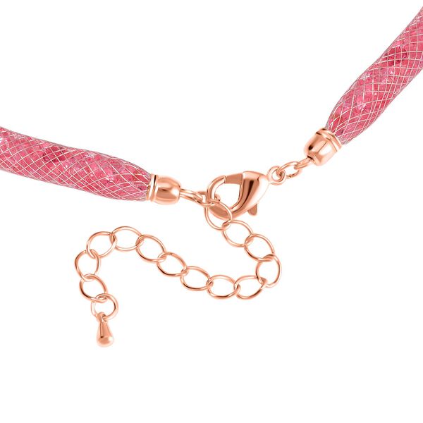 Rosa Kristall Halskette ca. 48 cm Messing image number 3