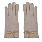 LA MAREY - Kaschmirwolle Handschuhe mit Schnalle, Größe 23x9 cm, Beige image number 0