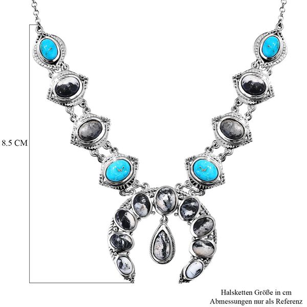 Wei&szlig;e B&uuml;ffel und Southhill T&uuml;rkis-Halskette, 45 cm - 16,37 ct. image number 6