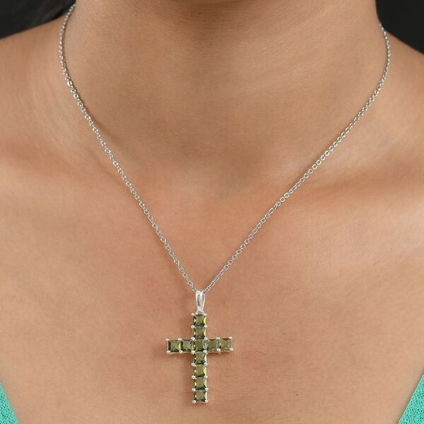 D'Joy Lustro Stella Peridot Zirkonia Schmuckset ca. 50 cm 925 Silber und Edelstahl image number 2