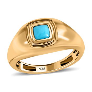 Amerikanischer, nat&uuml;rlicher Sleeping Beauty T&uuml;rkis Ring, 925 Silber vergoldet (Gr&ouml;&szlig;e 19.00) ca. 0.32 ct