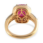 Afrikanischer Rubin und Zirkon-Ring, (Fissure gefüllt), 925 Silber vergoldet image number 5