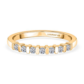 LUXURIANT SI-GH Labor Diamant Ring, 925 Silber 750 vergoldet - 0,22 ct.