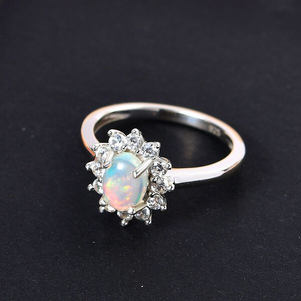 Natürlicher, äthiopischer Welo Opal und Zirkon-Ring - 1,15 ct. image number 2