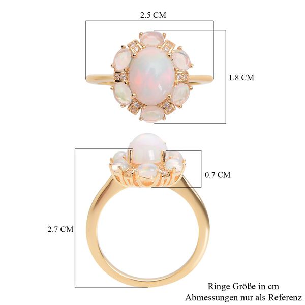 Natürlicher, äthiopischer Opal-Ring, 925 Silber Gelbgold Vermeil  ca. 2,45 ct image number 7