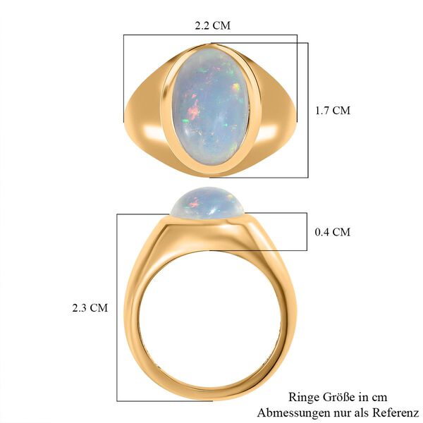 Natürlicher, äthiopischer Welo Opal Ring, 925 Silber Gelbgold Vermeil (Größe 19.00) ca. 2.77 ct image number 7