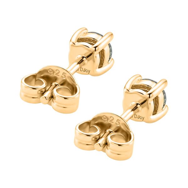 D'Joy Blauer Moissanit Ohrringe 925 Silber vergoldet ca. 0.60 ct image number 5