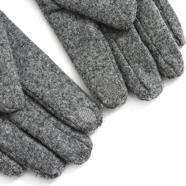 Kaschmir-Handschuhe mit Kunstfellbesatz und Touchscreen-Funktion, One Size, Grau image number 3
