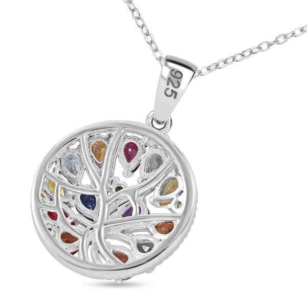 Mehrfarbiger Saphir, Rosa Saphir Anh&auml;nger mit Kette, 925 Silber rhodiniert ca. 2.46 ct image number 3