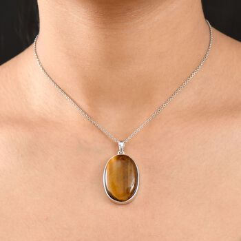 EverTrue Tigerauge Anh&auml;nger mit 50cm Kette - 29 ct.