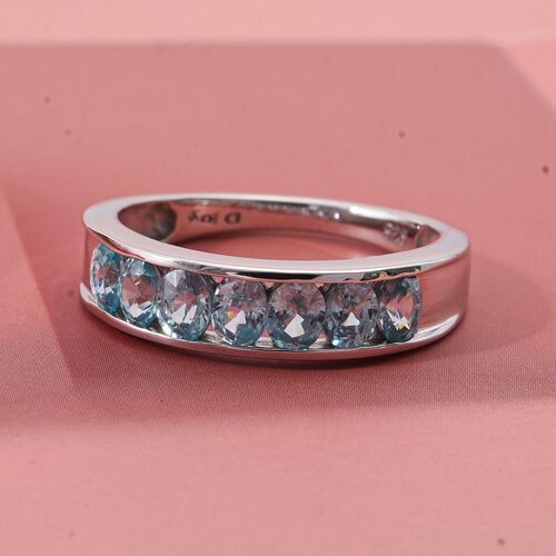 D’joy AA Blauer Zirkon Ring 925 Silber rhodiniert (Größe 18.00) ca. 1,82 ct image number 1
