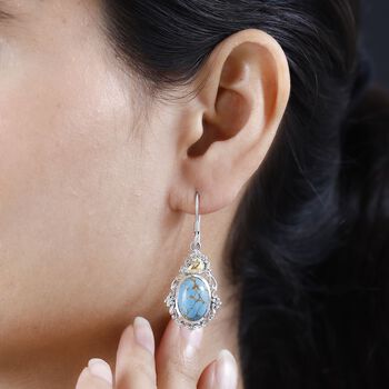 Blaue Mojave-T&uuml;rkis-Ohrringe- 11,40 ct.