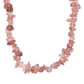 Erdbeer Quarz Halskette 76 cm ca. 321,00 ct.