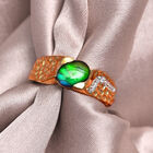 Kanadischer Ammolit und Zirkon Ring 925 Silber Gelbgold Vermeil  ca. 1,22 ct image number 1