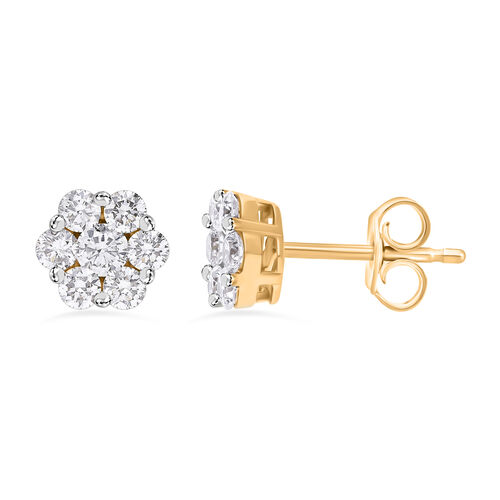 LUXURIANT DIAMOND- SI Labor Diamant Ohrringe, 925 Silber Gelbgold Vermeil - 0,51 ct. image number 0