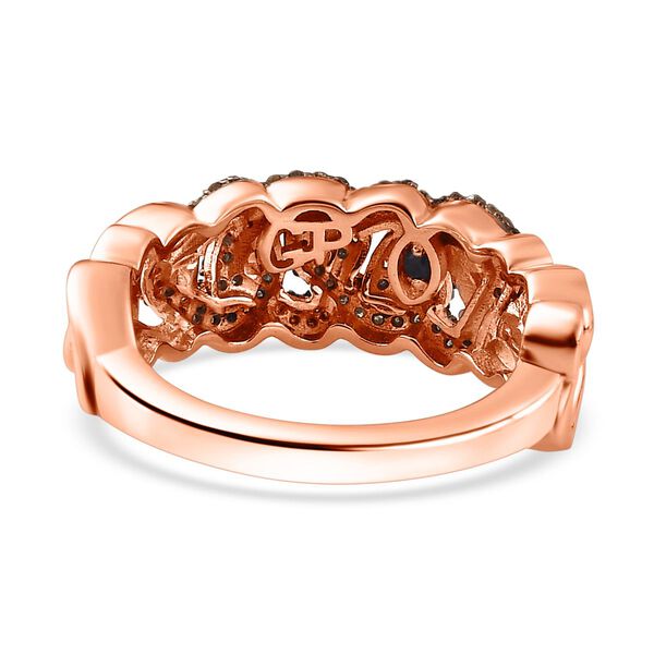 GP Amore Kollektion -Nat&uuml;rlicher Champagner Diamant und Kanchanaburi blauer Saphir-Ring - 0,51 ct. image number 6