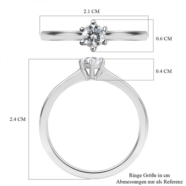 Moissanit Ring 925 Silber rhodiniert (Größe 19.00) ca. 0,24 ct image number 7