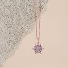 Natürlicher, rosa Diamant Schneeflocken-Anhänger mit Kette in Silber image number 1