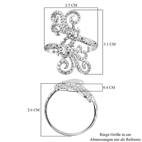 Royal Bali Kollektion - Bypass Ring in 925 Silber image number 5