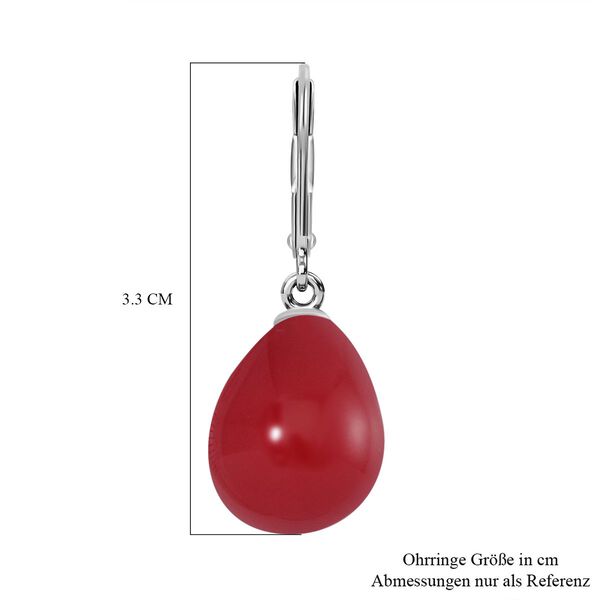 Rote Muschelkernperle Ohrringe 925 Silber rhodiniert image number 5