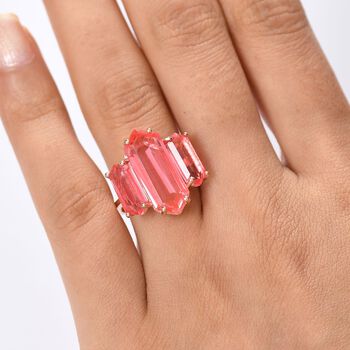 D&rsquo;joy Tulpe-Triplet Quarz Ring 925 Silber 750 ros&eacute;vergoldet (Gr&ouml;&szlig;e 19.00) ca. 11,34 ct