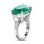 Smaragd-Triplett-Quarz und weißer Zirkon-Ring, 925 Silber platiniert  ca. 13,21 ct image number 4