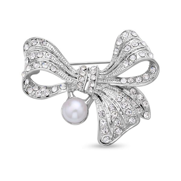 3er Set, Wei&szlig;e S&uuml;&szlig;wasserzucht Perlen Broschen, Schmetterling image number 5