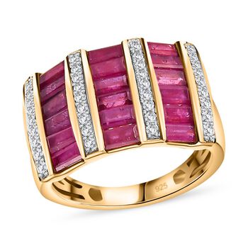 Afrikanischer Rubin und Zirkon-Ring - 3,37 ct.