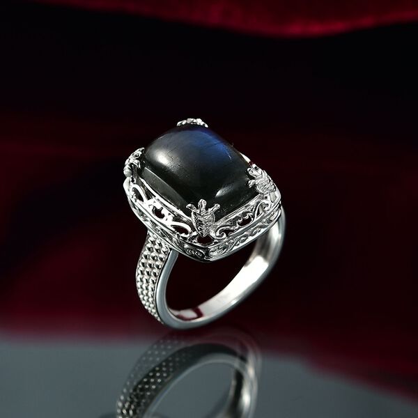 D'Joy AAA Labradorit Ring 925 Silber rhodiniert (Gr&ouml;&szlig;e 19.00) ca. 7,38 ct image number 2