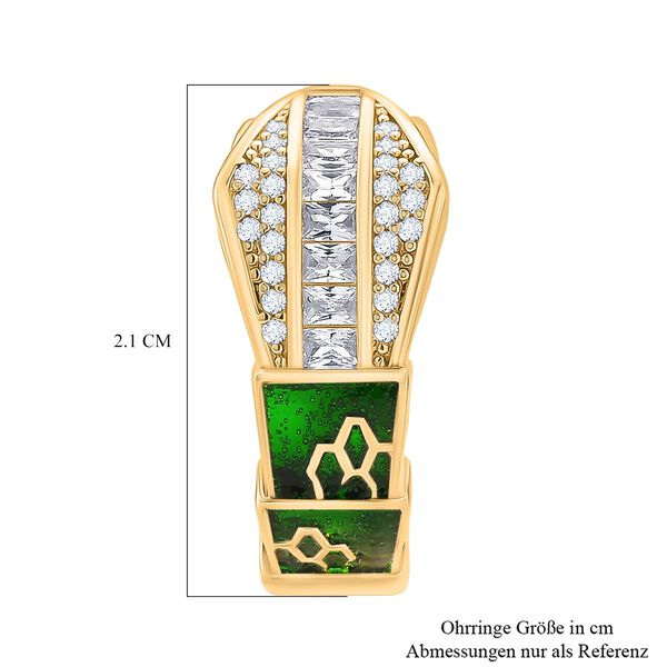 Wei&szlig;er Zirkonia Ohrringe Nickelfreies Messing emailliert image number 6