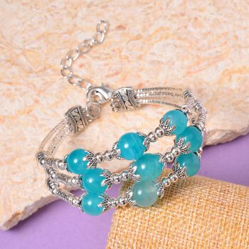 Amazonit Armband, ca. 18 cm,  Antik-silber-Plattierung, ca. 68.50 ct