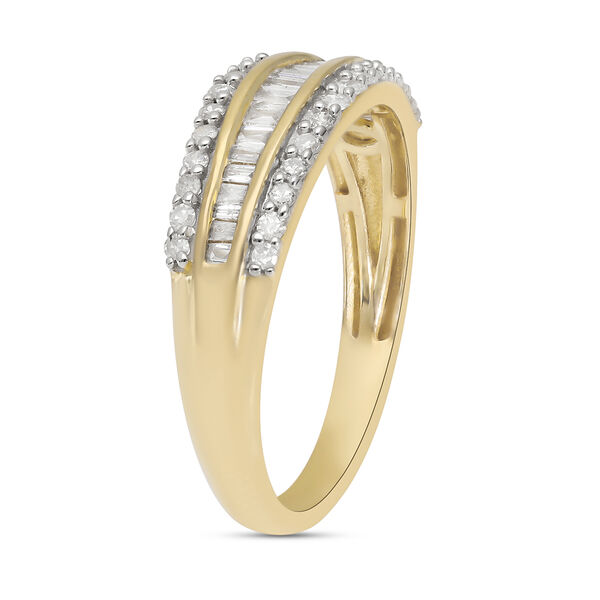 Diamant-Ring, 925 Silber Gelbgold Vermeil  ca. 0,50 ct image number 5