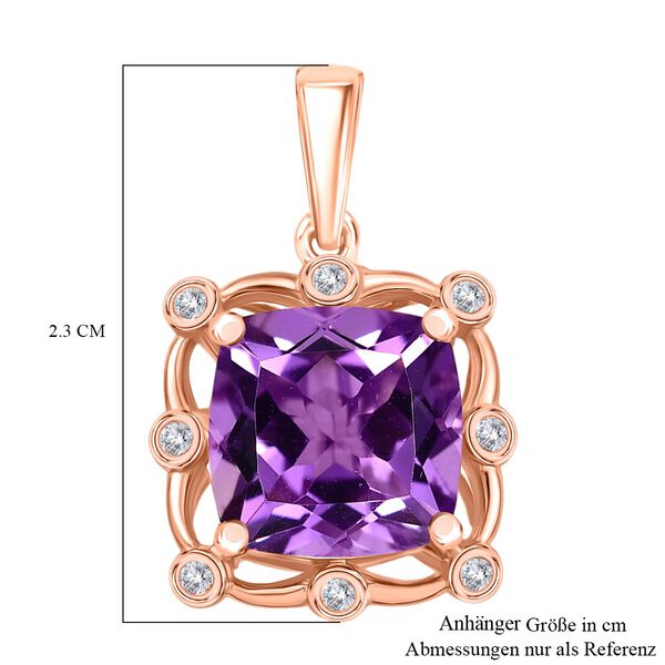 D'Joy AAA Rose De France Amethyst und Zirkon Anh&auml;nger - 4,36 ct. image number 6
