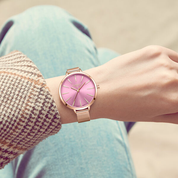 Gamages Of London Spectacle Schweizer Uhrwerk Diamant Set Damenuhr -  rosa image number 1